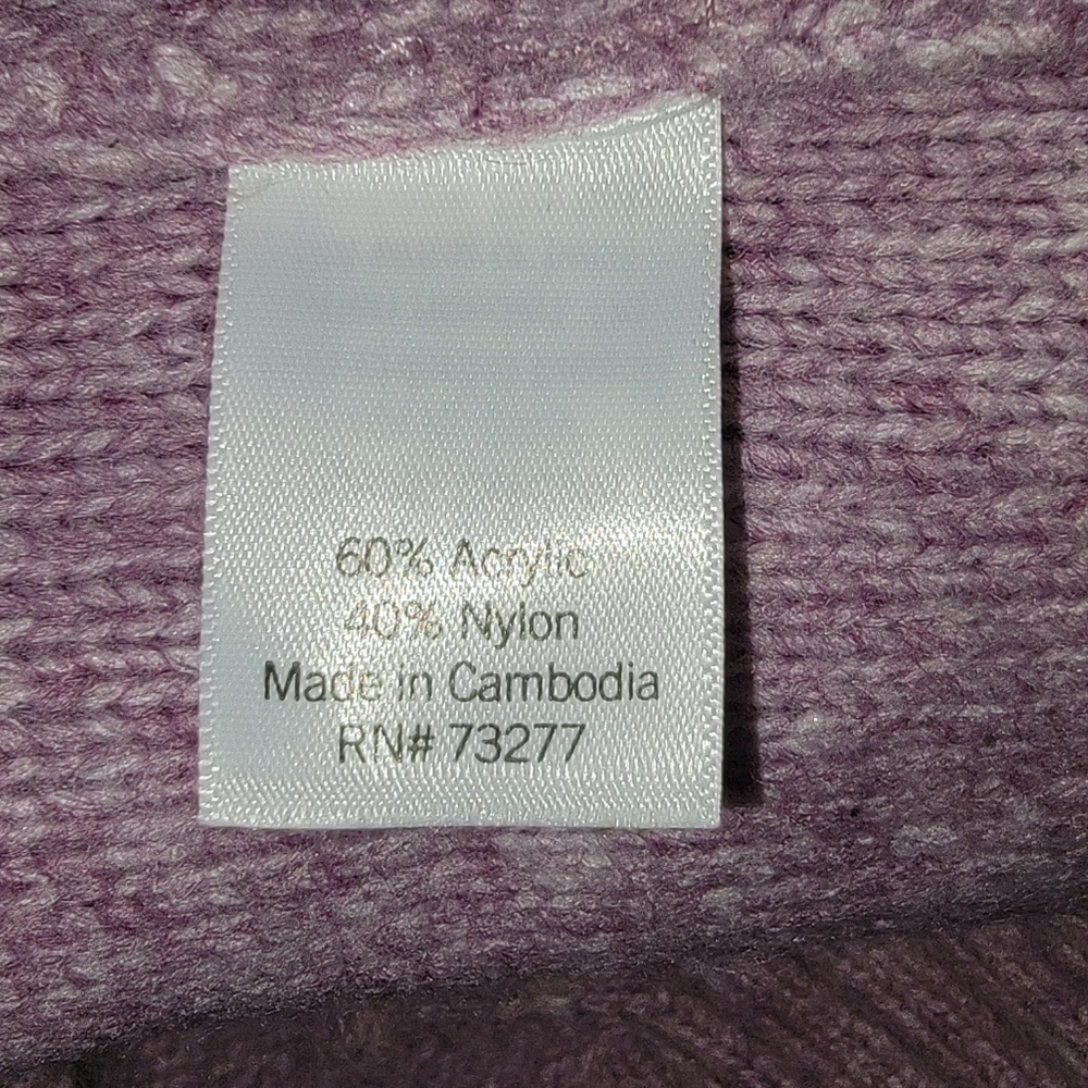 Croft & Barrow Lavendar Purple Cable Knit Open Cardigan XXL - Picture 4 of 8